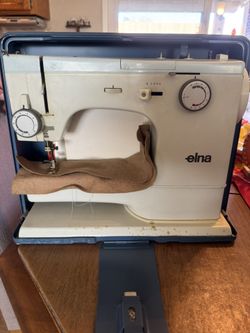 Elna 62C Sewing Machine w/ Sewing Cabinet Table