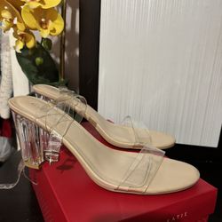 Clear Chunky Heels 