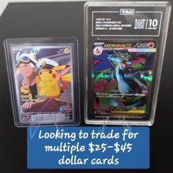 Captain Pikachu And Mega Charizard X EX JP SR