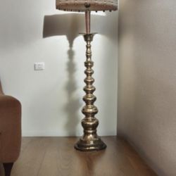 Maria Kipp Vintage Lamp Shade with brass floor Lamp