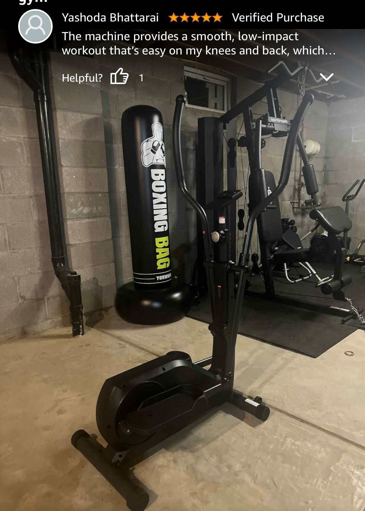 Elliptical Machine, Elliptical Exercise Machine for Home with Hyper-Quiet Magnetic Driving System, Compact Elliptical with 12IN Stride & LCD Monitor, 