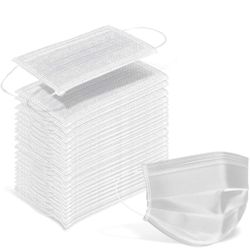Wecolor 100 Pcs Disposable 3 Ply Earloop Face Masks