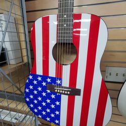Main Street American Flag Acoustic Guitar