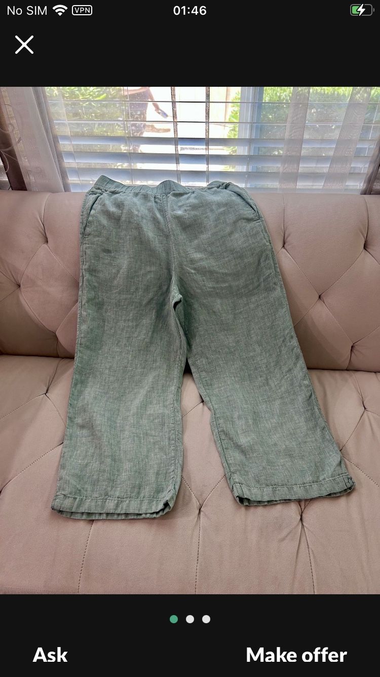 Womens Linen Pull On Pants
