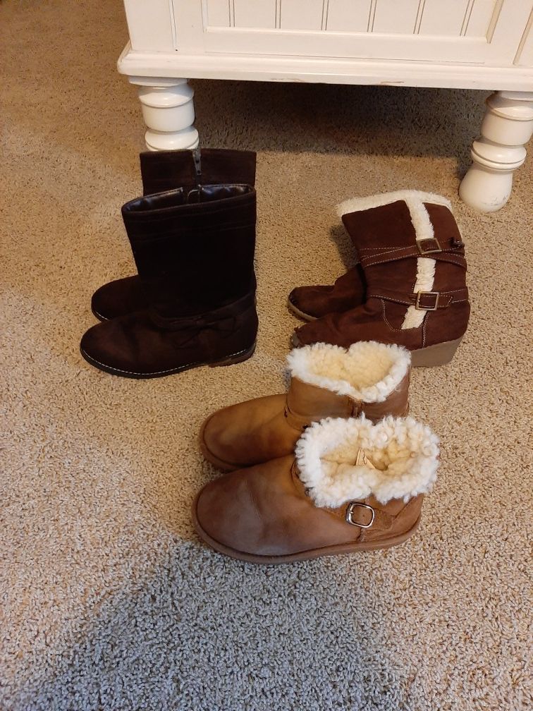 Size 3 youth brown girl boots
