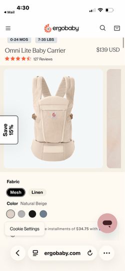 Ergo baby Omni Lite Baby Carrier