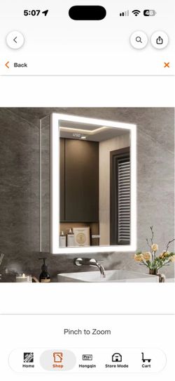 New in box Elega 20 in. W x 26 in. H Rectangular Aluminum Recessed/Wall Mount Dimmable Fogless Lighted Medicine Cabinet with Mirror, BLMC2026