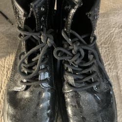 Glossy Black Doc marten boots unisex