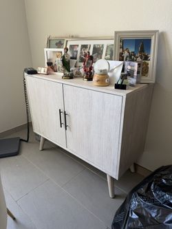 Grey Wood Accent Cabinet