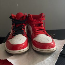 Jordan 1 Mid (Barcelona Sweater Red Patent)