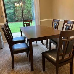 Brand New Dark Brown 7 Piece Dining Table Set 