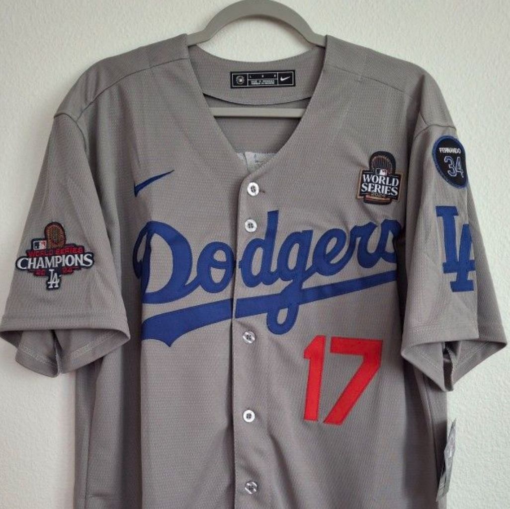 Grey Los Angeles Dodgers Ohtani Jersey Stitch World Series