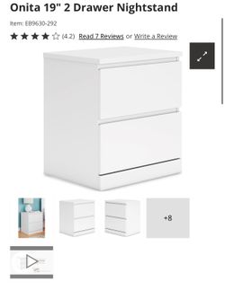 New White Two Drawer Night stand