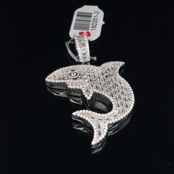 925 Silver CZ Shark Pendant 12.00g 180351/3