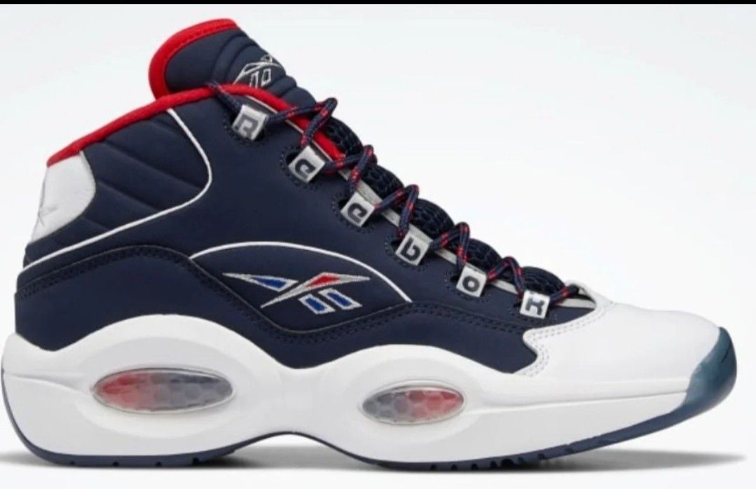 Reebok Question Mid Sneakers in White/Multicolor