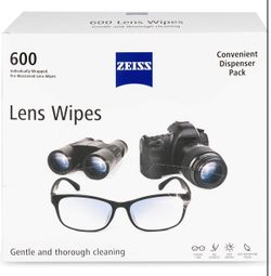 Zeiss Pre-Moistened Lens Cleaning Wipes, 6 x 5-Inches, 600 count