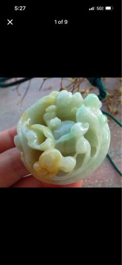 Yellow Certificate Jadeite Jade Pendant Dragon Pi Xiu Ruyi coin