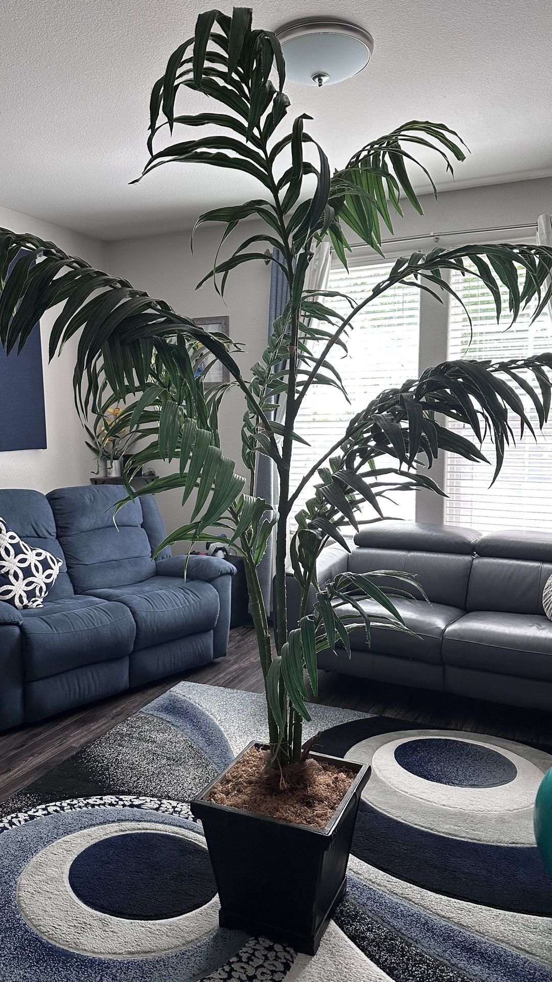 Artificial Palm Tree Indoor Plant Tall Fake Interchangeable Tropical Palm about 8 feet.