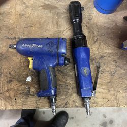 3/8 Drive Goodyear Impact Gun!! And A 3/8 Drive Air Ratchet By Goodyear Both Fairly New!!