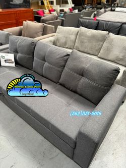 Grey sofa couch convertible Nuevo fabric futon