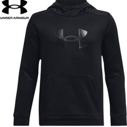 Under Armour Boys' Armour Fleece Big Logo Hoodie Size Small Black  New With Tags
