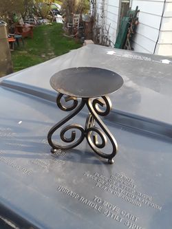 Wrought iron candle holder $4
