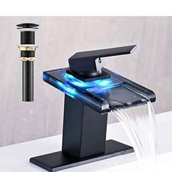 AVSIILE LED Matte Black Waterfall Faucet - NEW