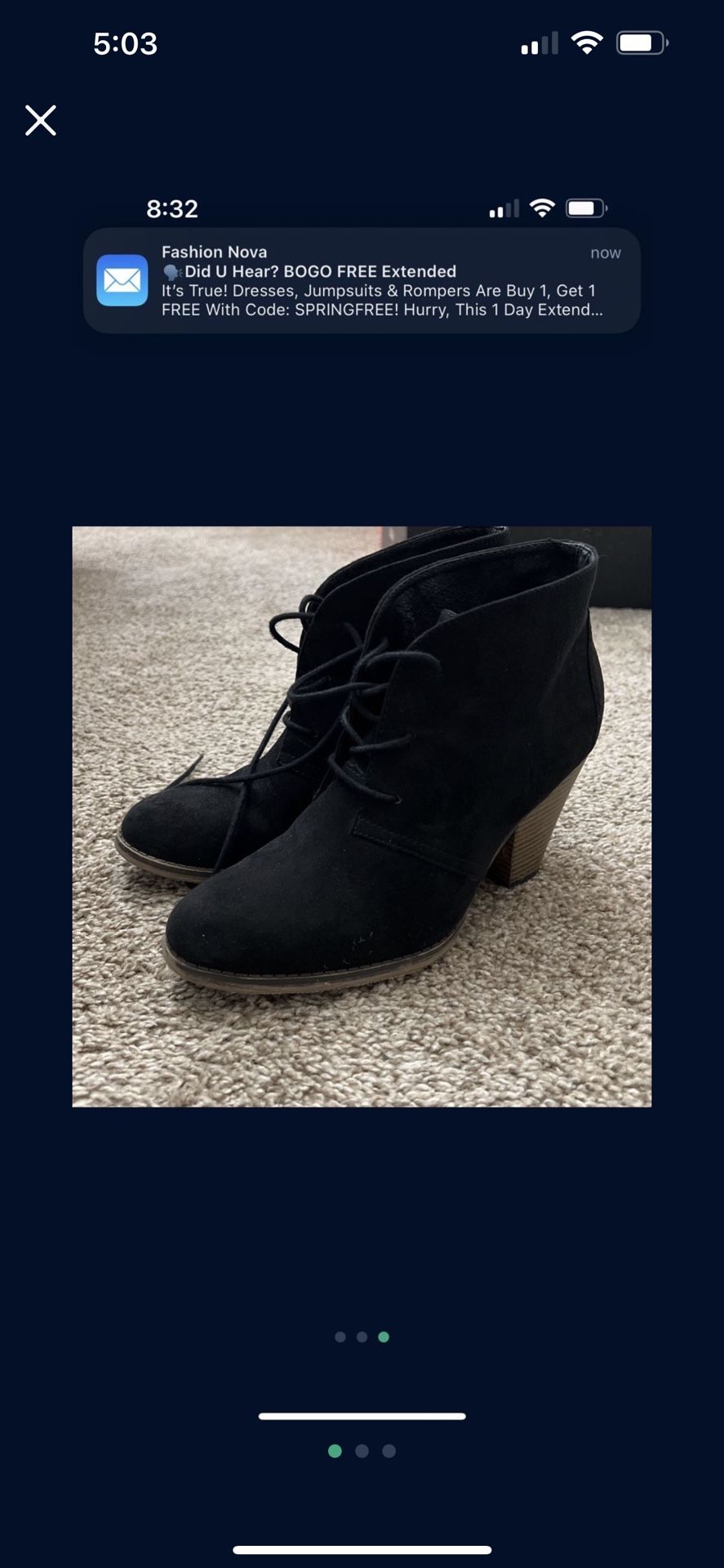 Womens Size 8.5 Black Booties
