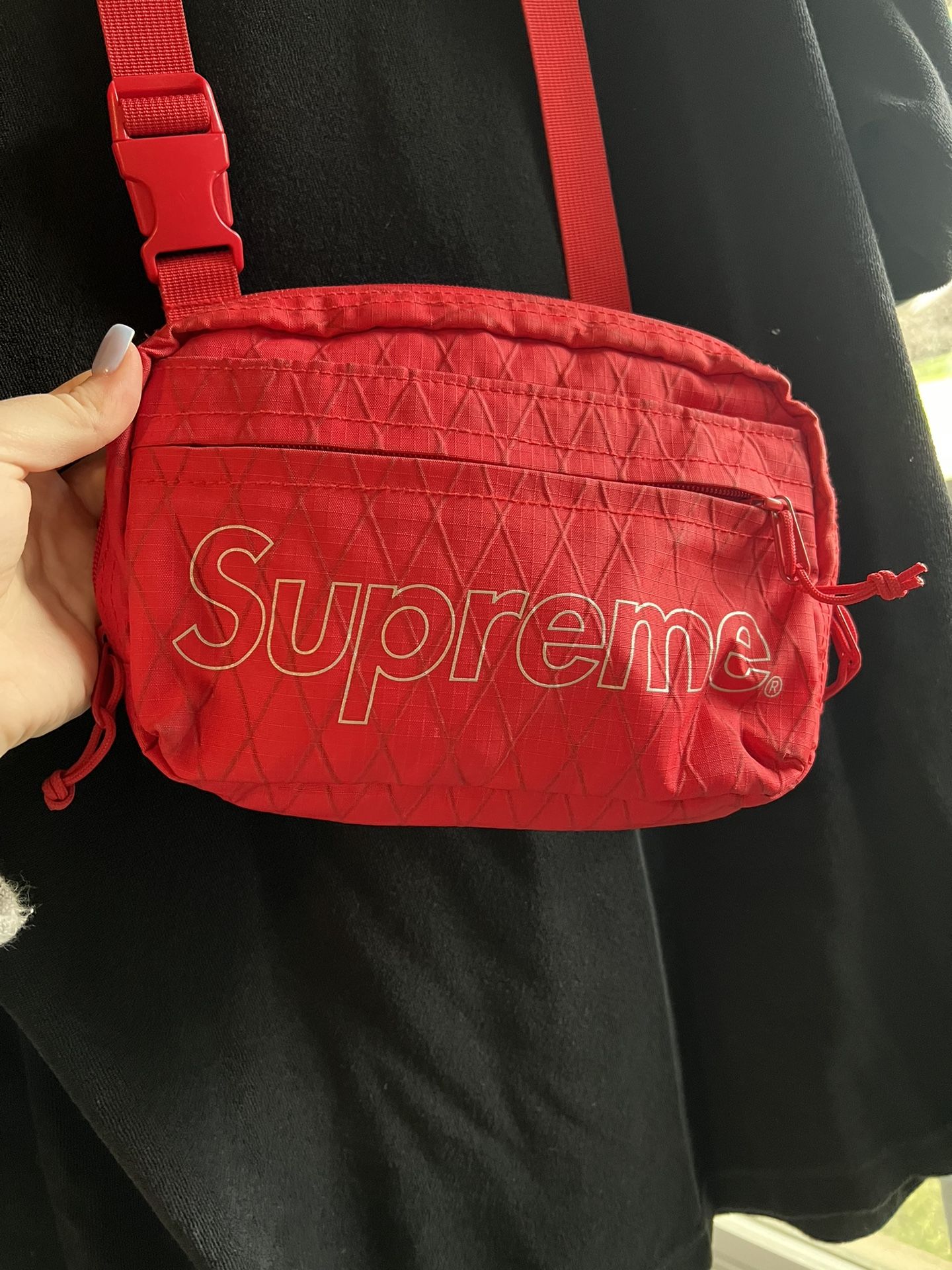 Supreme Shoulder Bag Red Supreme Leather Shoulder Bag Red