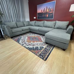 Comfy Sectional Couch - Diane 3 Piece Gray Sofa - Delivery Available