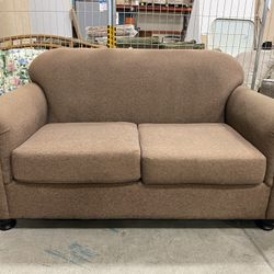 Light Brown Cloth Loveseat