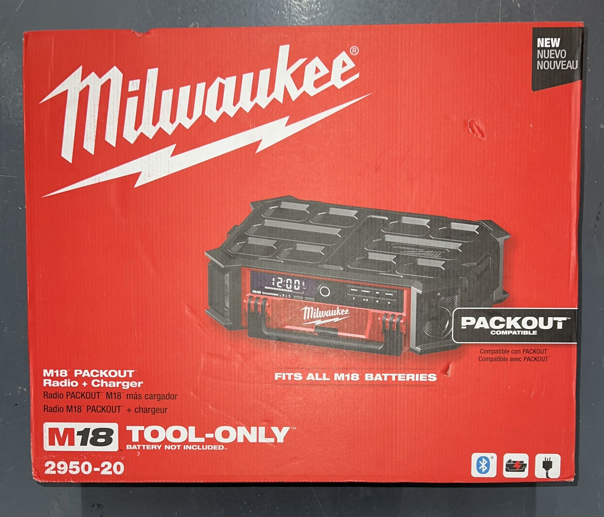 Milwaukee M18 Packout Radio + Charger. Tool Only. Model #2950-20