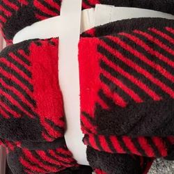 Red and black stripped blanket