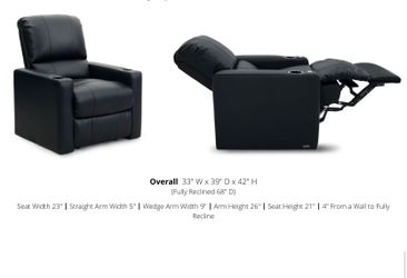 2 Theater Recliners ++ Attachments! Power reclining, USB, Nearly New