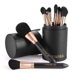 OMANIAC Makeup Brush Set with Travel Box. Gift. Brand new