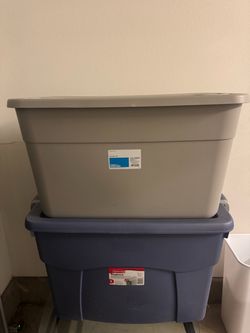 Storage tote, 2 pack, 35gal and 30 gal