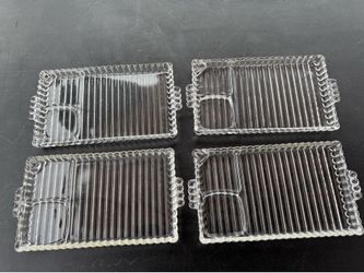 1940s-1950s Hazel Atlas glass snack trays