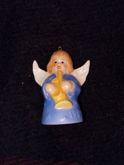 Ceramic Angel Figurine Ornament with Horn