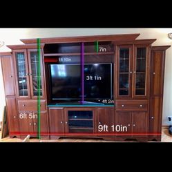 Full Entertainment System- Solid Wood Customizable Each Section Can Detach 