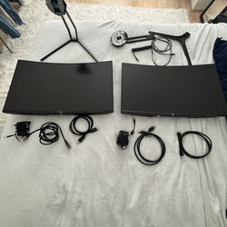 2x 27” Curved Gaming Monitors (165Hz + 200Hz) – Great Condition +Coiled Cable For Keyboard