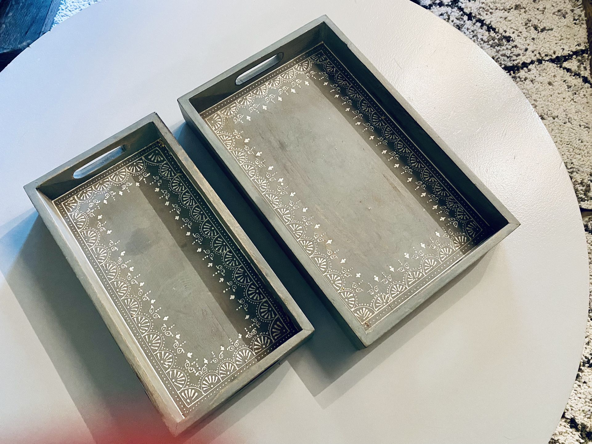 GRAY WOOD WOOD DECORATIVE TRAYS for Sale in Woodinville, WA OfferUp