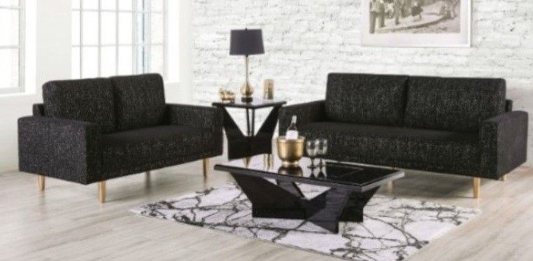 Brand New Black Modern Style Sofa & Loveseat