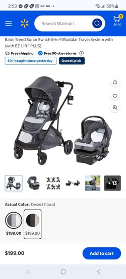 Baby Trend Sonar Switch 6-in-1 Modular Travel System with (with EZ-Lift™ PLUS) $160