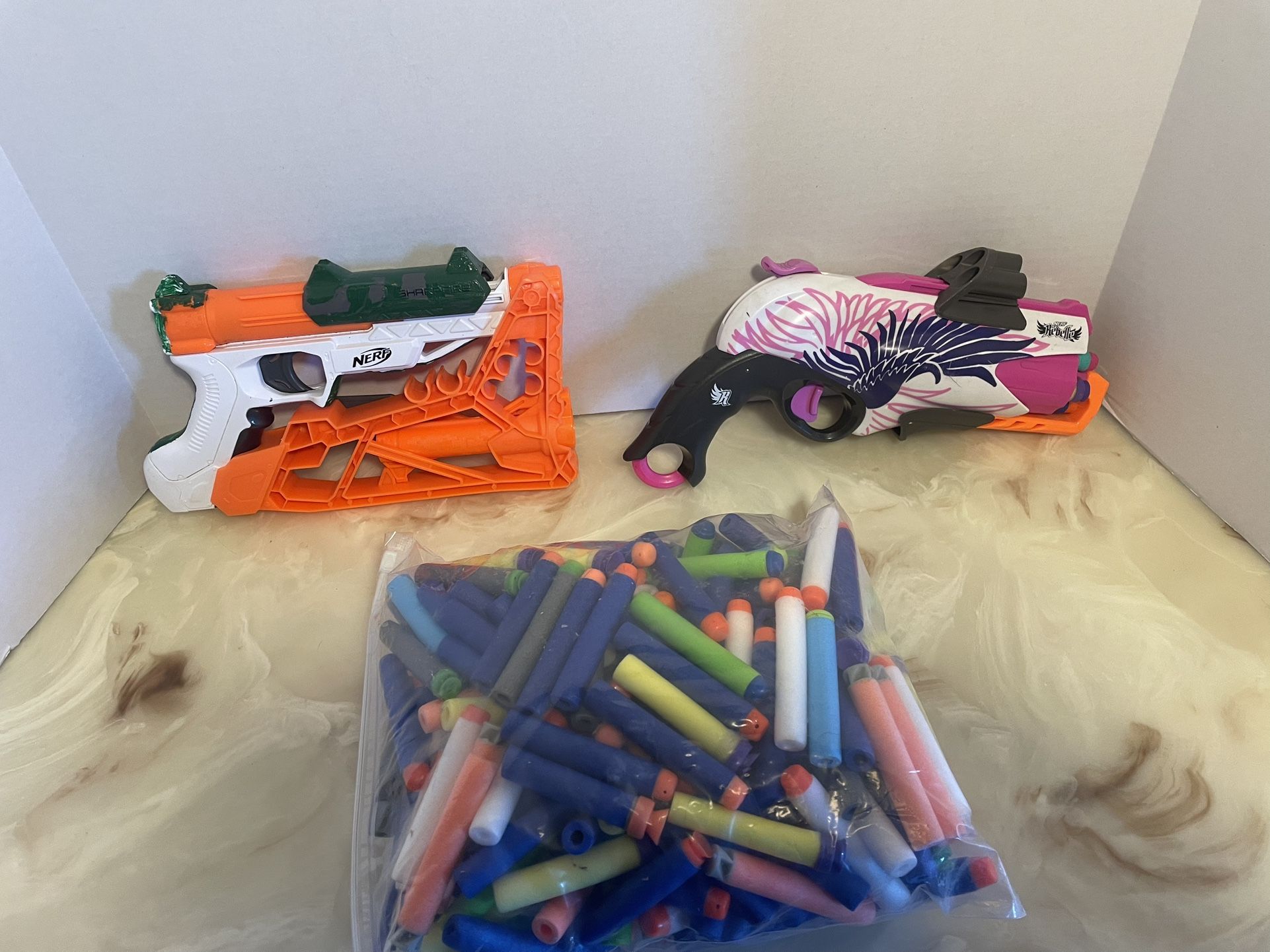 2 Nerf Guns And Bullets 