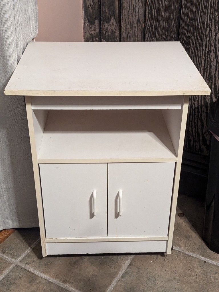 White Small Kitchen Cabinet On Wheels