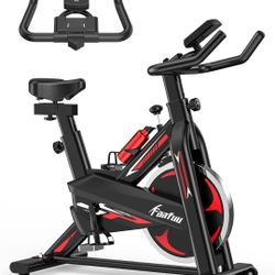 Exercise Bike - Stationary Indoor Cycling Bike for Home GYM with Tablet Holder and LCD Monitor,Silent Belt Drive,Comfortable seat and quiet flywheel