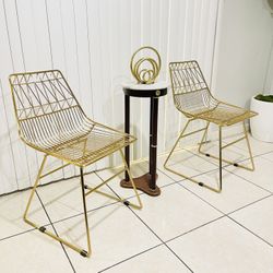 Golden Chairs …. Gold Tone French  Metal Dining Chairs 2-Pack Chairs 