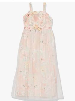 Girls Floral Tulle Maxi Dress