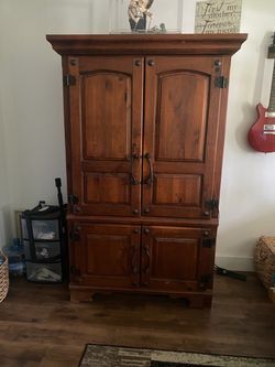 Solid Wood Armoire with Double Doors
