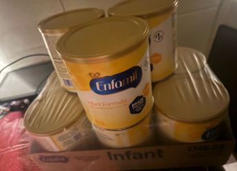 9 cams of enfamil infant 120$ 6 cans of similac neosure 70$